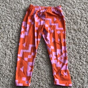 Orange and Pink Geometric Pattern Leggings